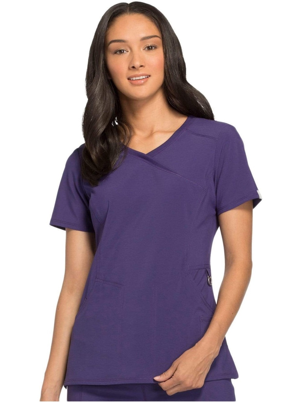 Cherokee Infinity Women's 2625A Mock Neck Wrap Scrub Top EUC small grape